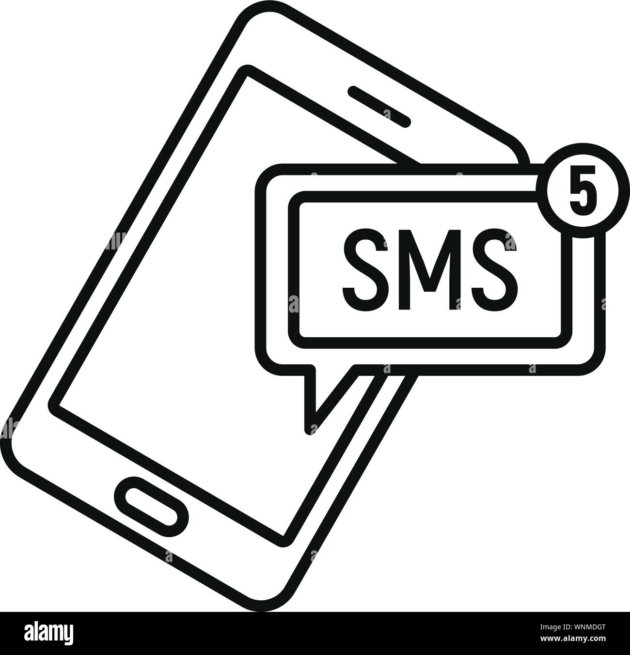 L'icône SMS du smartphone. Smartphone sms icône Contour vectoriel pour le web design isolé sur fond blanc Illustration de Vecteur