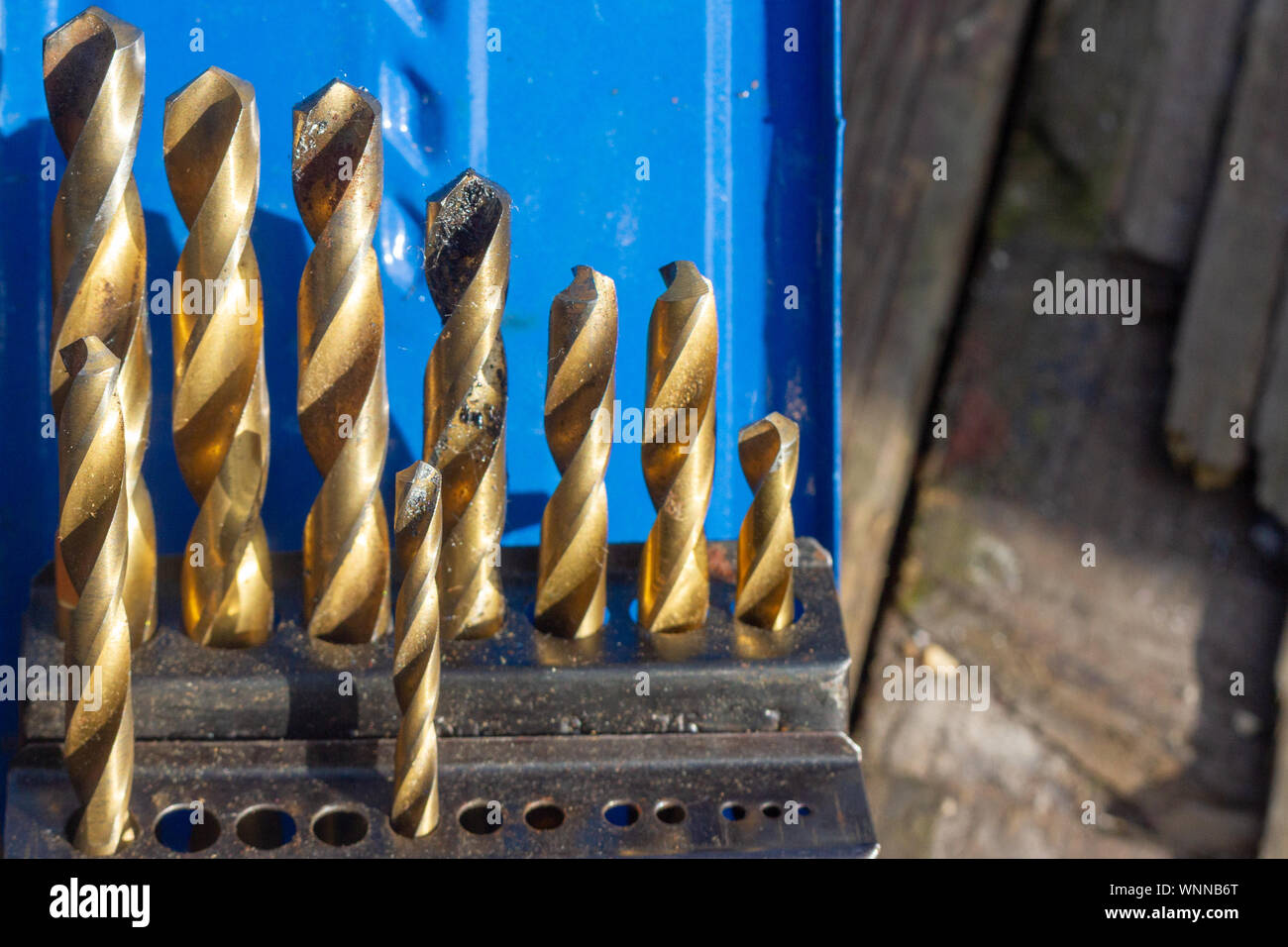 Jeu de forets d'or sur une table en bois vu close up Banque D'Images