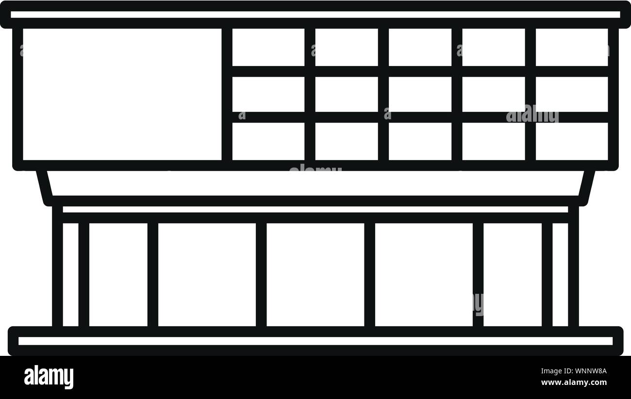 La fenêtre en verre mall icône. Contours à vitre mall vector icon pour la conception web isolé sur fond blanc Illustration de Vecteur