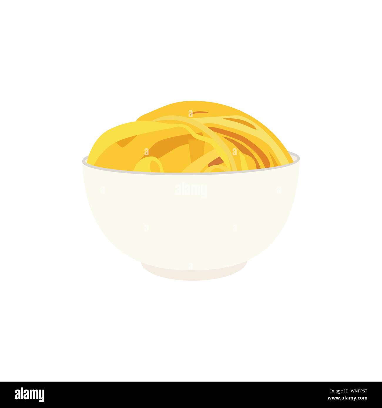 Appétissant savoureux spaghetti pasta italienne classique dans un bol isolé sur fond blanc. Illustration de Vecteur