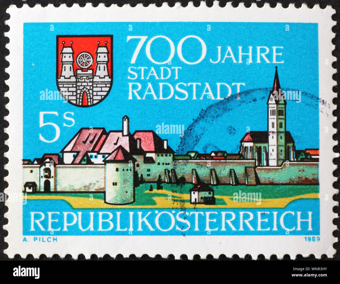 Ville allemande Radstadt sur timbre-poste Banque D'Images