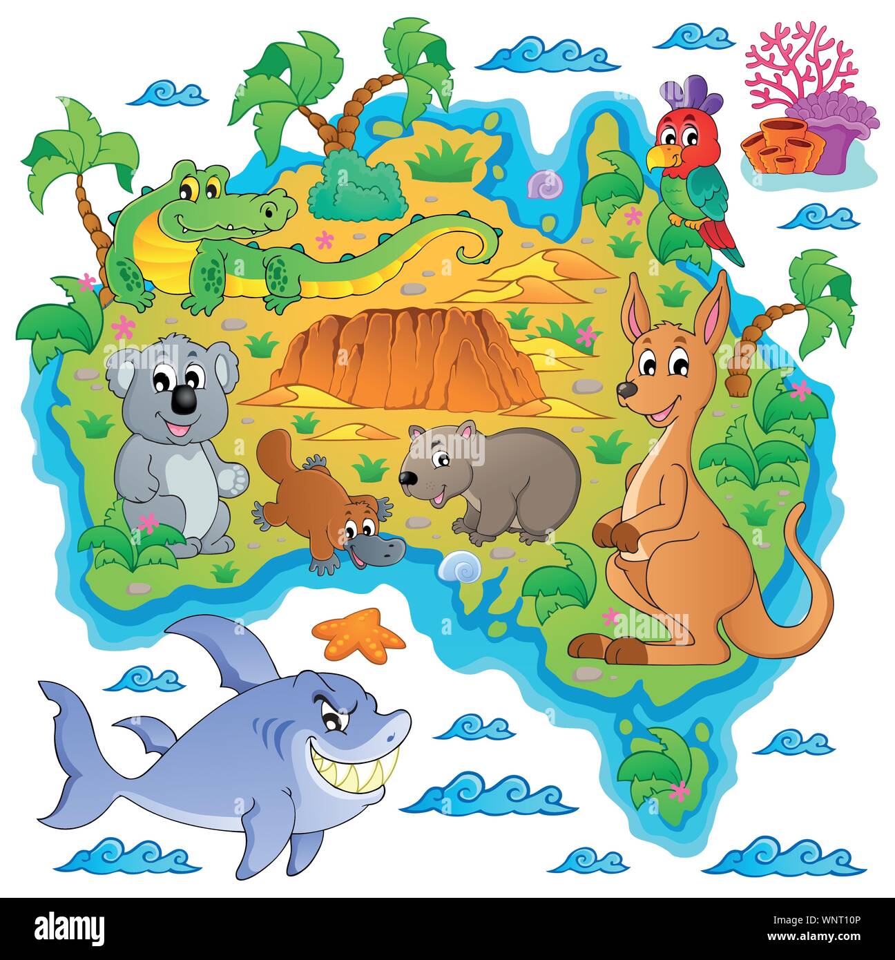 Thème de la carte australienne de droit 3 Illustration de Vecteur