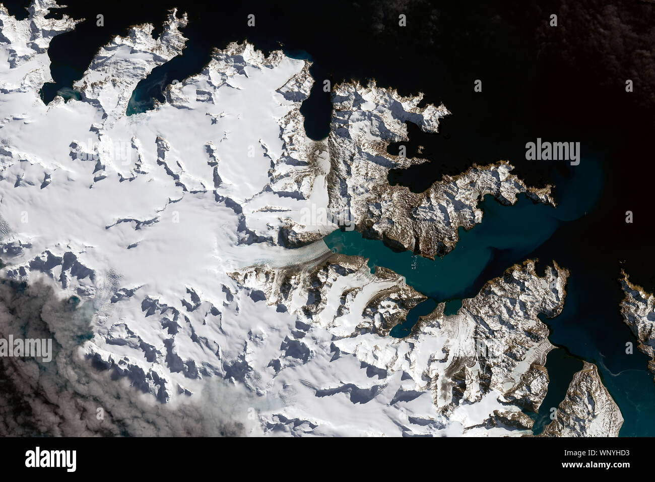 Les glaciers, Tidewater glaciers, South Georgia Island, le 14 septembre 2016, par la NASA/ Joshua Stevens/DPA Banque D'Images