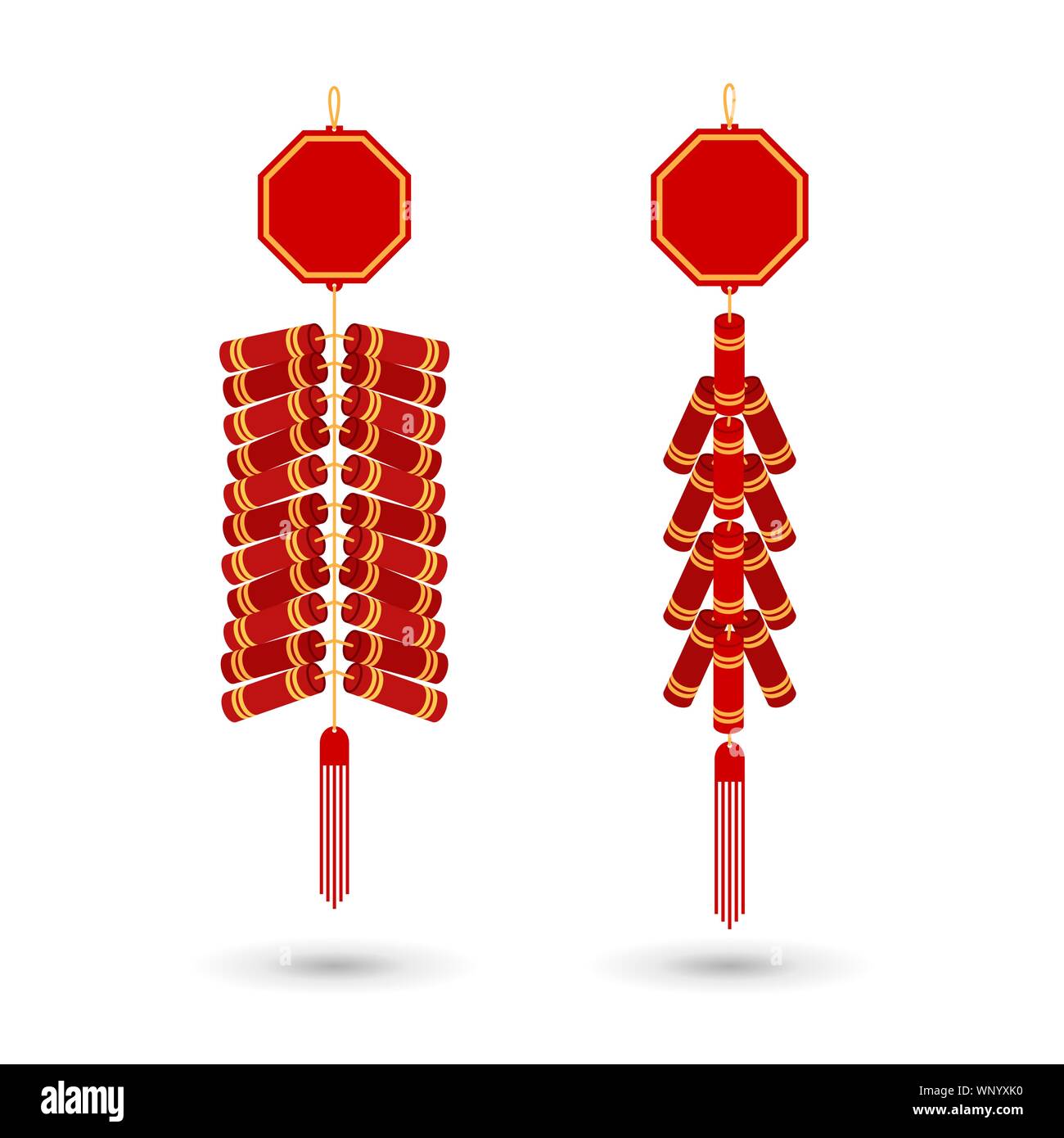 L'icône rouge pétard chinois télévision. Vector illustration. Red Fire cracker art design pour la célébration du nouvel an chinois. Illustration de Vecteur