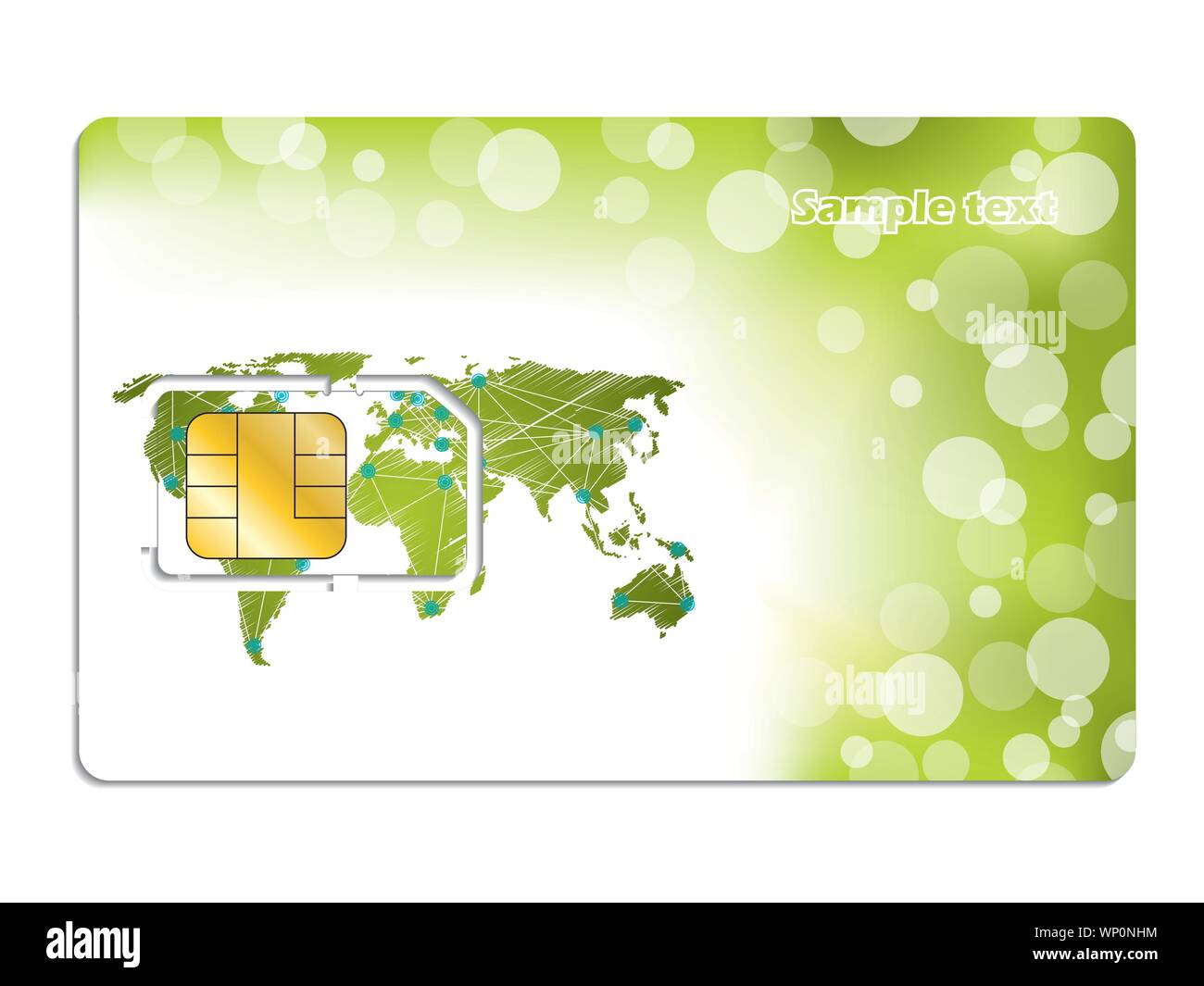 La conception de la carte sim avec carte du monde Illustration de Vecteur