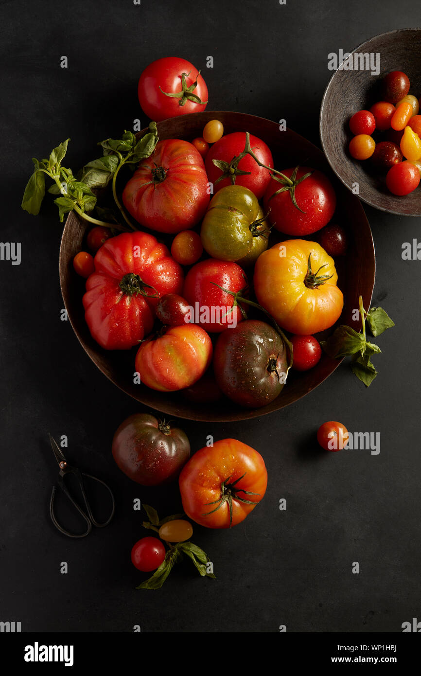 Heirloom Tomatoes frais Banque D'Images