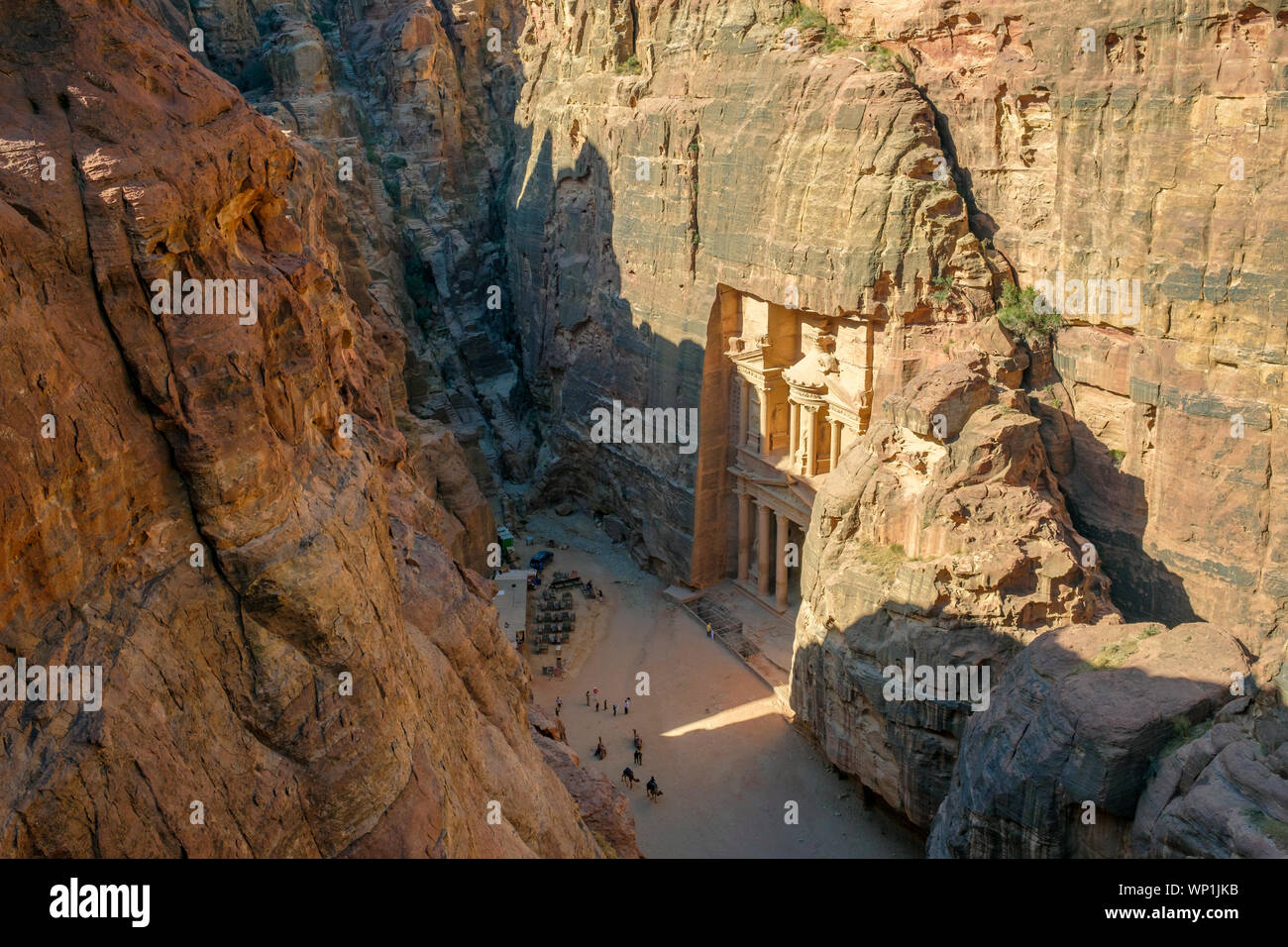 La Jordanie, le Gouvernorat de Ma'an, Petra. UNESCO World Heritage Site. Portrait d'Al-Kazneh, le Conseil du Trésor. Banque D'Images