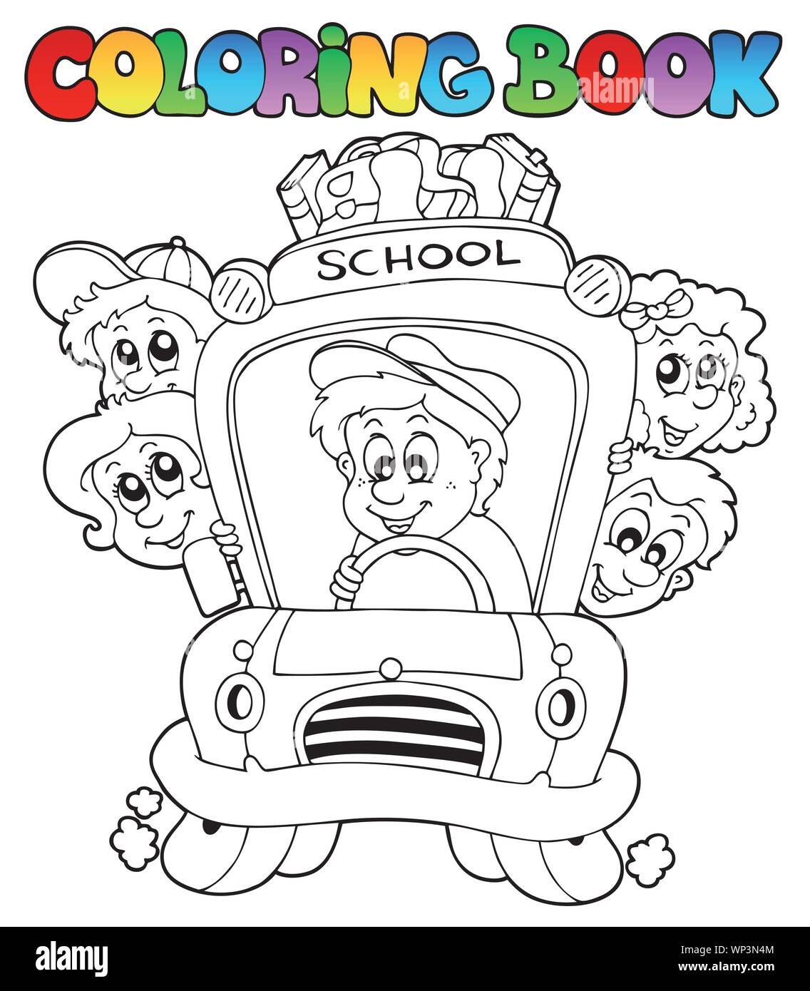 Images à l'école livre à colorier 3 Illustration de Vecteur