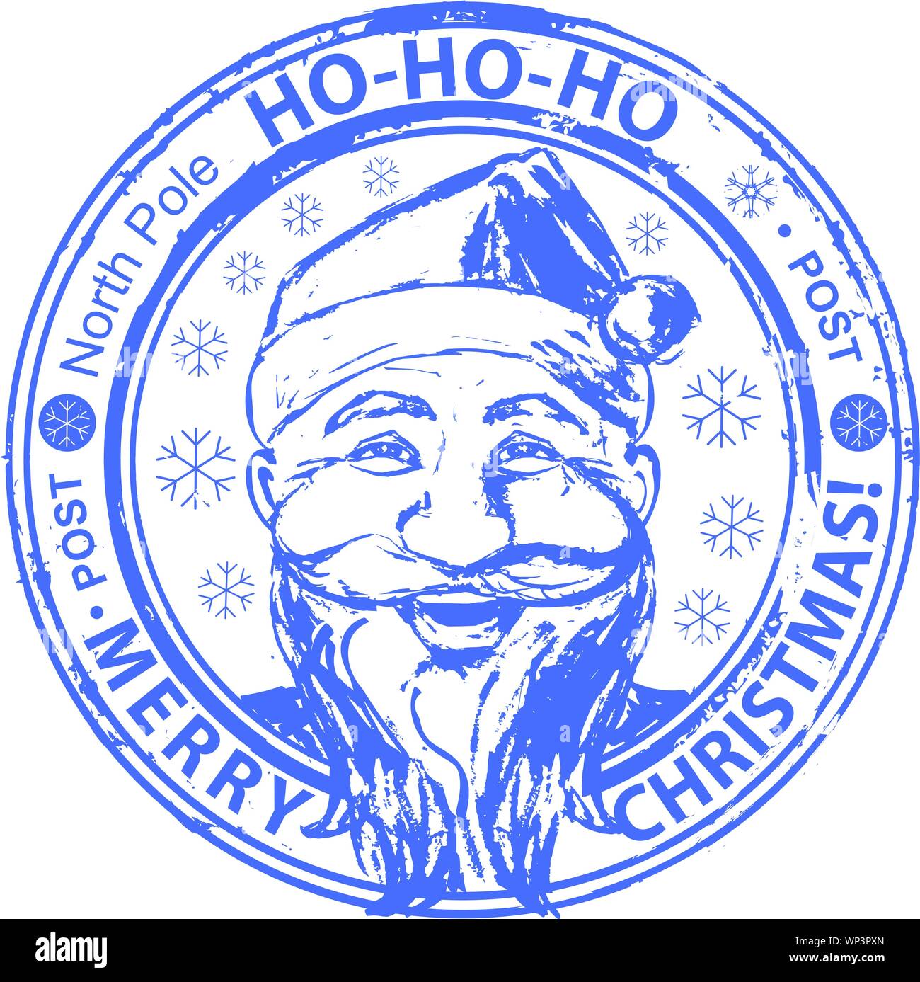 Santa Claus Noël stamp timbre. Vector. Santa Claus Illustration de Vecteur