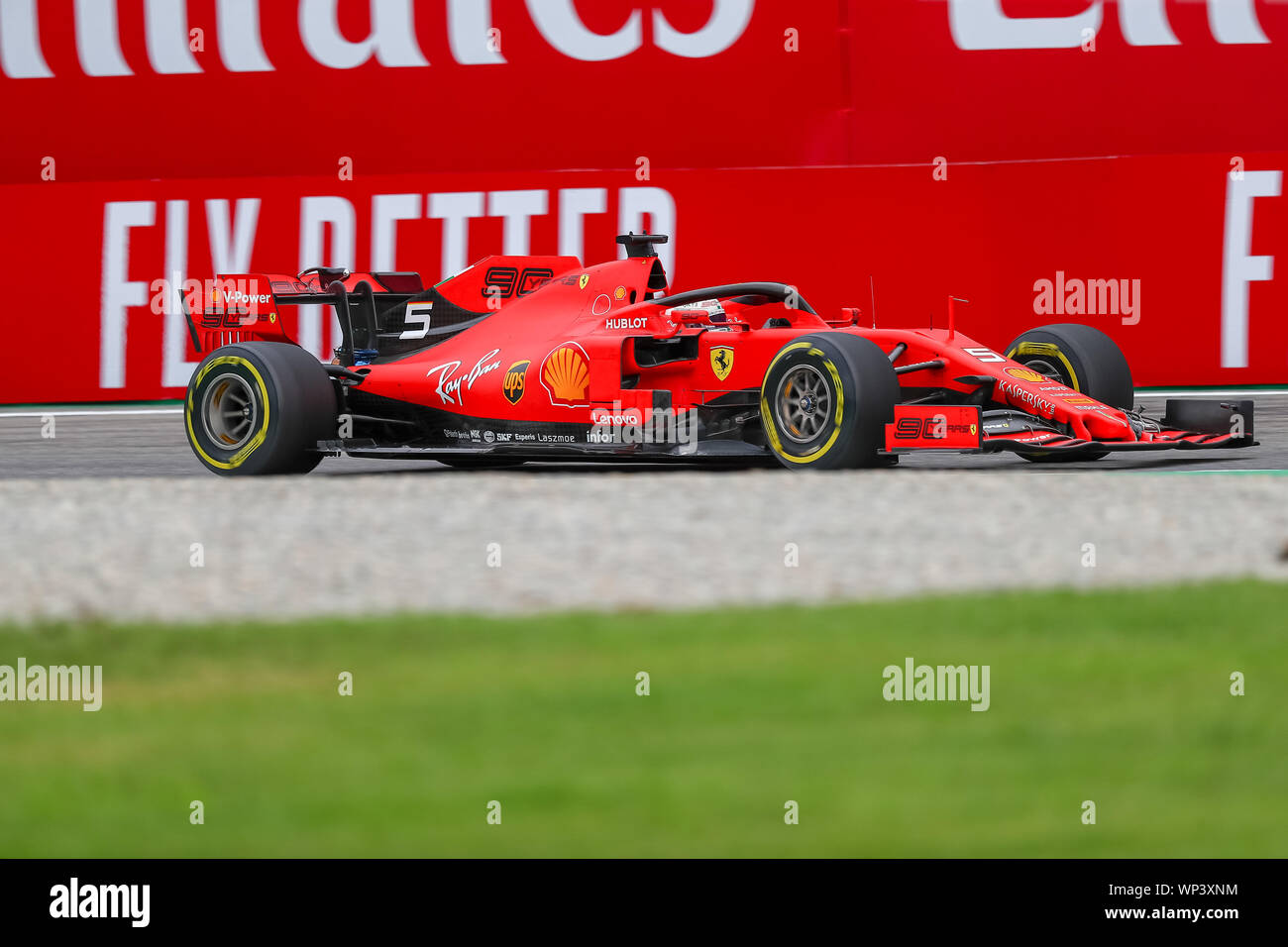 # 05 Sebastian Vettel, Scuderia Ferrari. GP Italie, Monza 5-8 septembre 2019 au cours de l'Italie Heineken Grand Prix 2019 - Vendredi - libres 1 et Banque D'Images