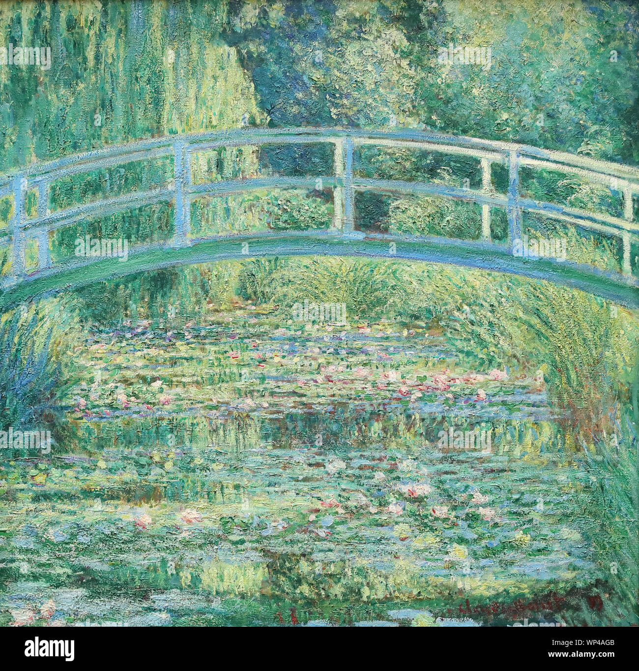 Le bassin de l'eau-Lily par le peintre impressionniste français Claude Monet à la National Gallery, Londres, Royaume-Uni Banque D'Images