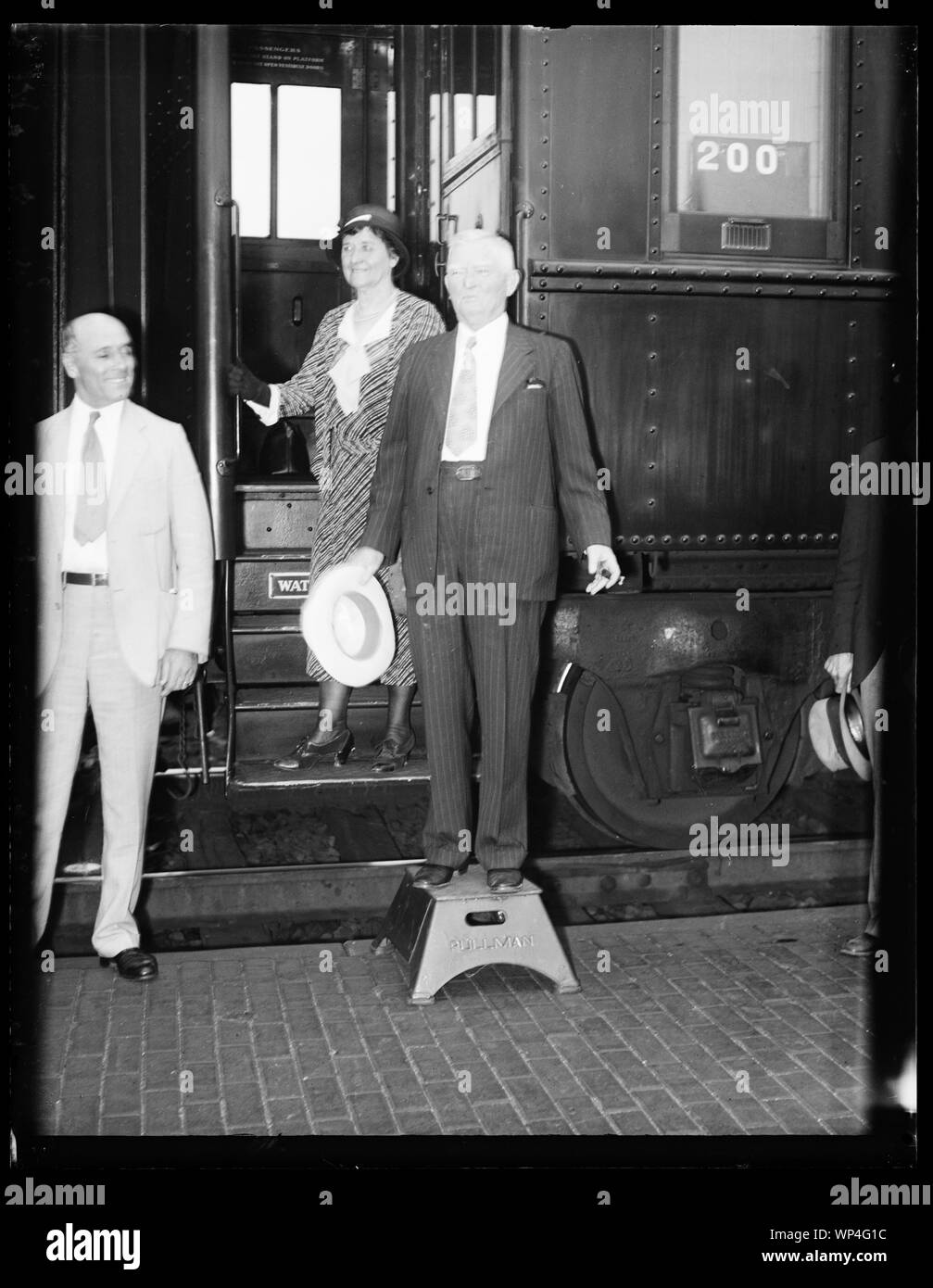 John Nance Garner et Mariette Rheiner Garner sur train Banque D'Images