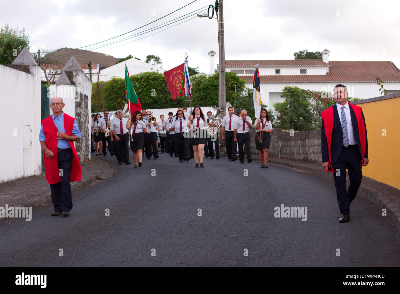 Procession catholique de Saint Vincent Ferreira - Ponta Delgada, Açores Banque D'Images