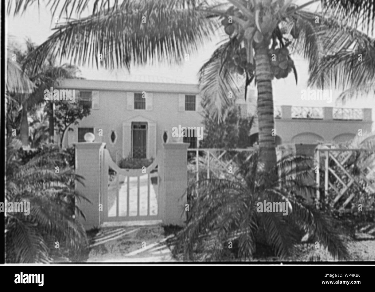 John W. Bullock, residence au coucher du soleil, l'île no. 2, Miami Beach, Floride. Banque D'Images