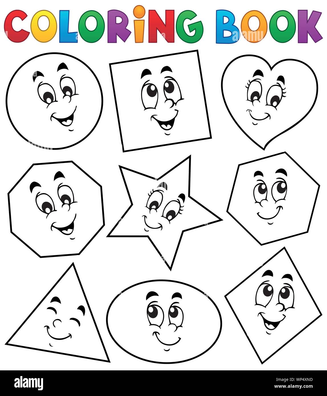 Différentes formes 1 livre de coloriage Image Vectorielle Stock - Alamy