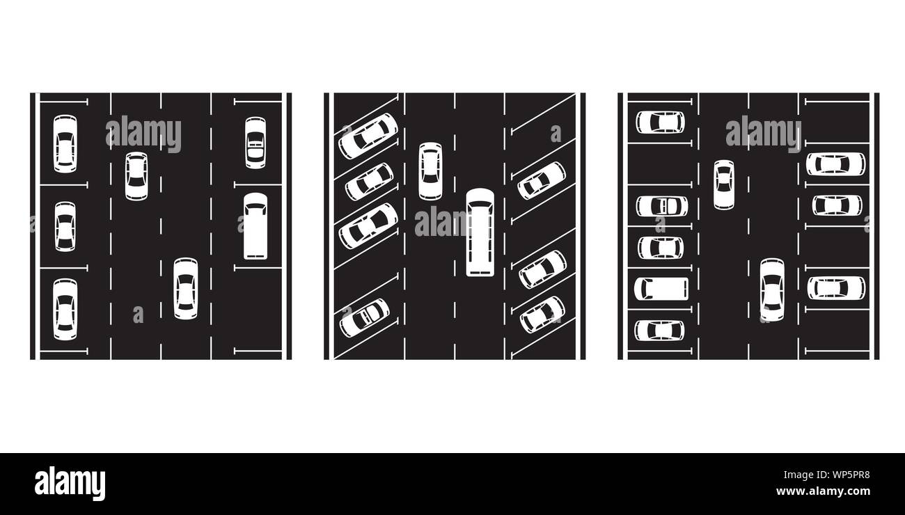 Différents types de places de parking - vector illustration Illustration de Vecteur