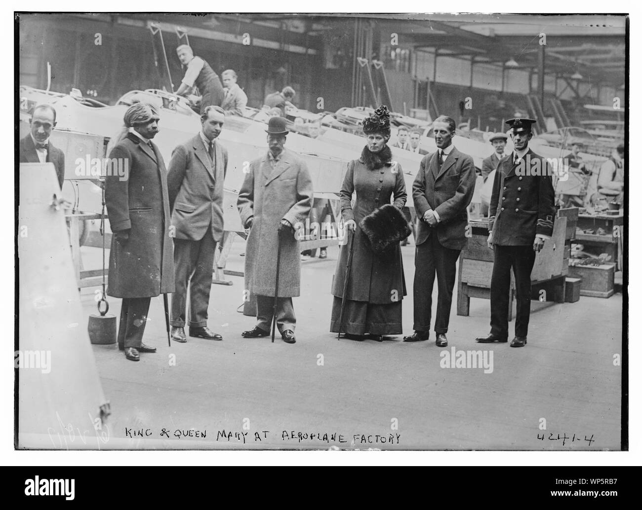 King & Queen Mary à l'usine d'avion Banque D'Images