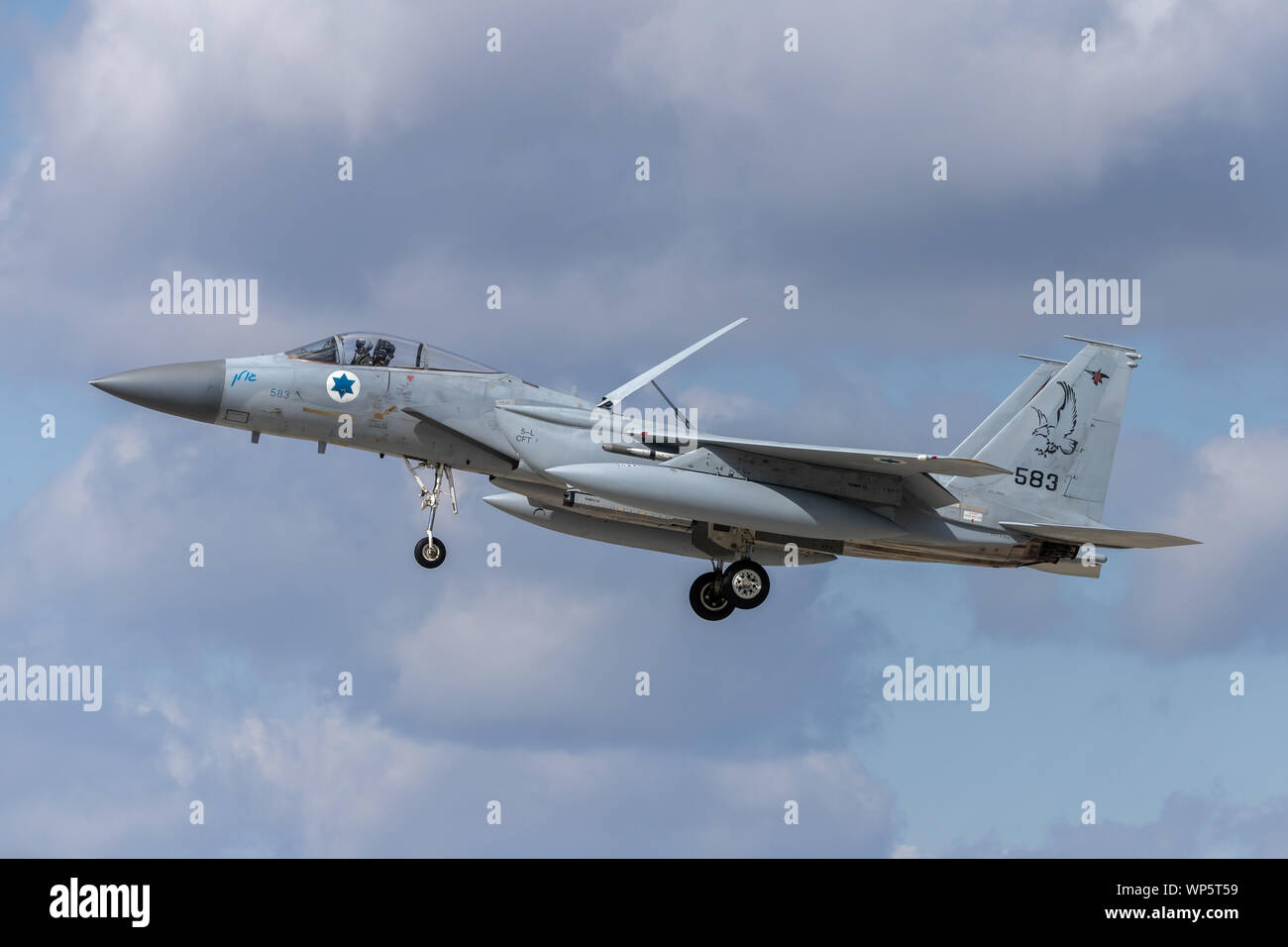 Isreali F-15I à propos d'atterrir à RAF Waddington vu le 4 sept 2019 Banque D'Images