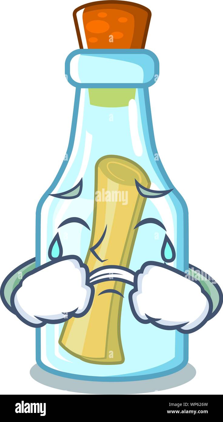 Message de pleurer en bouteille sur un personnage Illustration de Vecteur