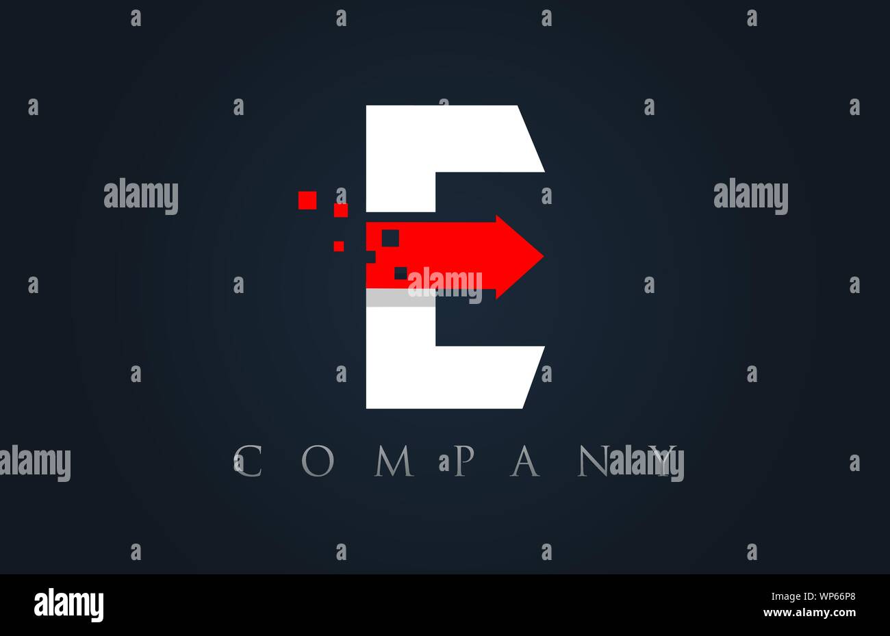 E rouge blanc bleu logo lettre alphabet design icône approprié pour une société ou entreprise Illustration de Vecteur