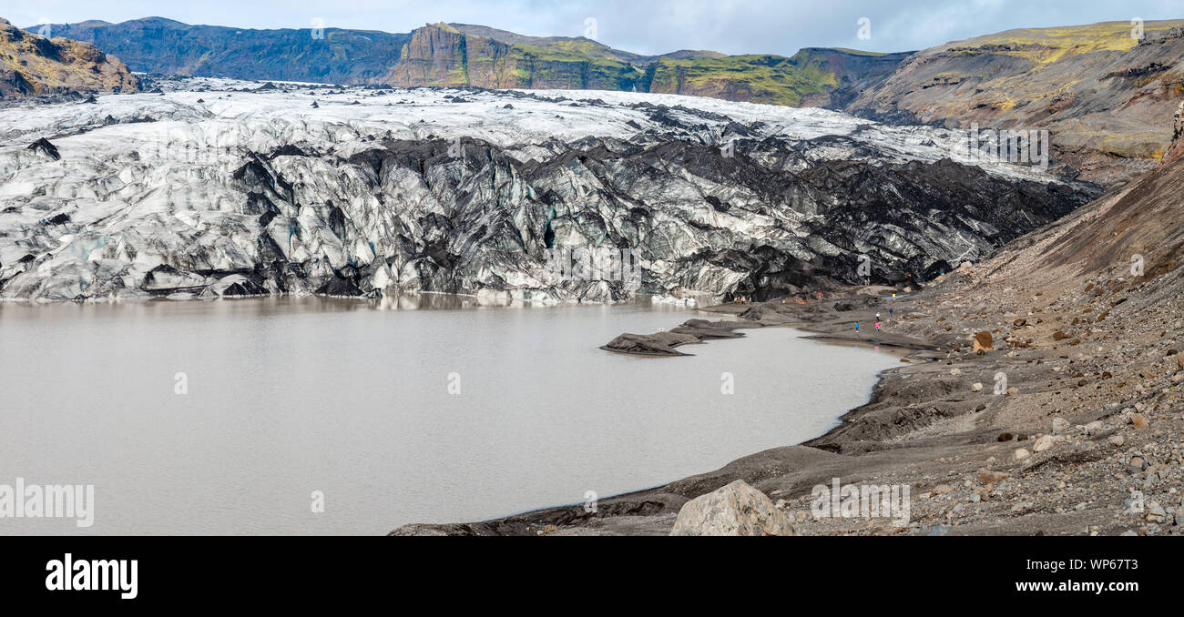 Glacier Solheimajökull, Islande Banque D'Images