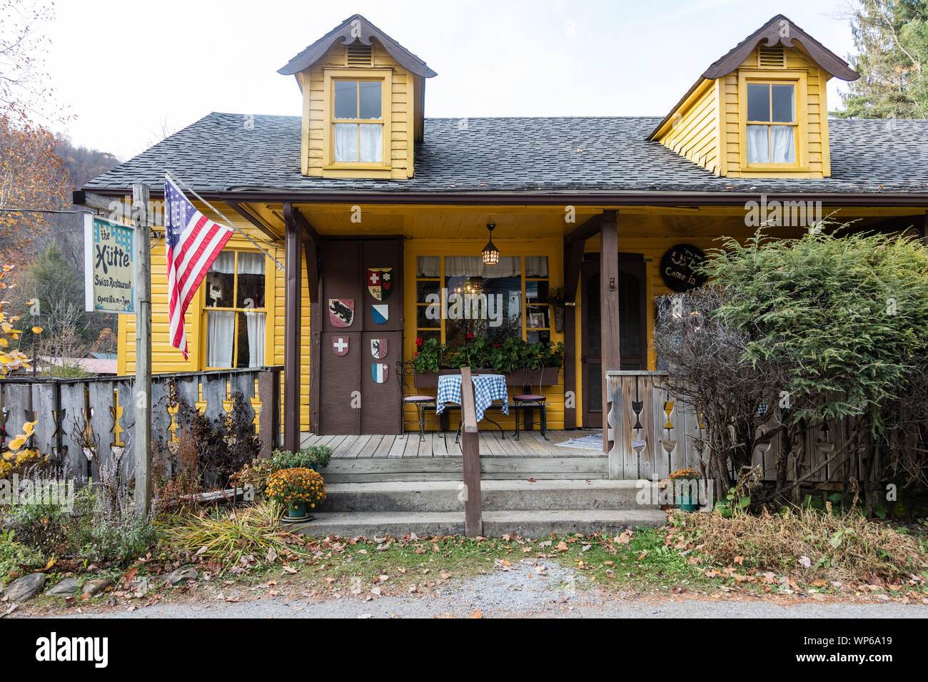 Kütte dans le petit restaurant suisse Helvetia, une fois qu'une colonie suisse dans la région de Randolph County, en Virginie de l'Ouest Banque D'Images