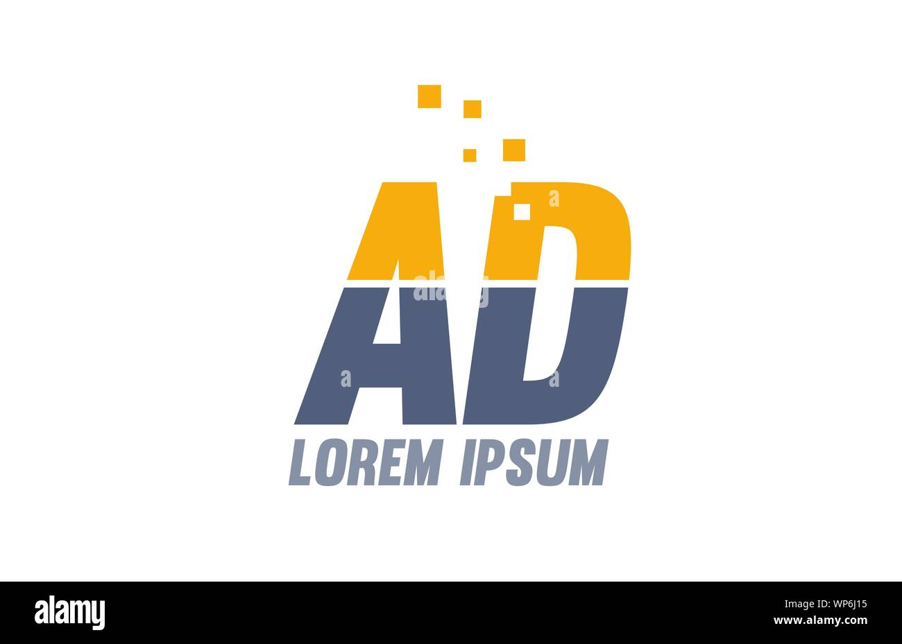 Jaune Bleu annonce une lettre de l'alphabet d'icône logo design adapté pour une société ou entreprise Illustration de Vecteur