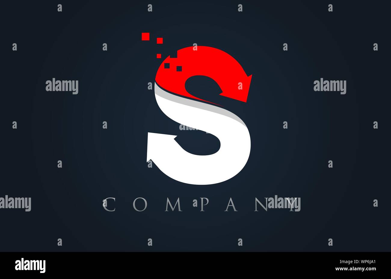 S rouge blanc bleu logo lettre alphabet design icône approprié pour une société ou entreprise Illustration de Vecteur