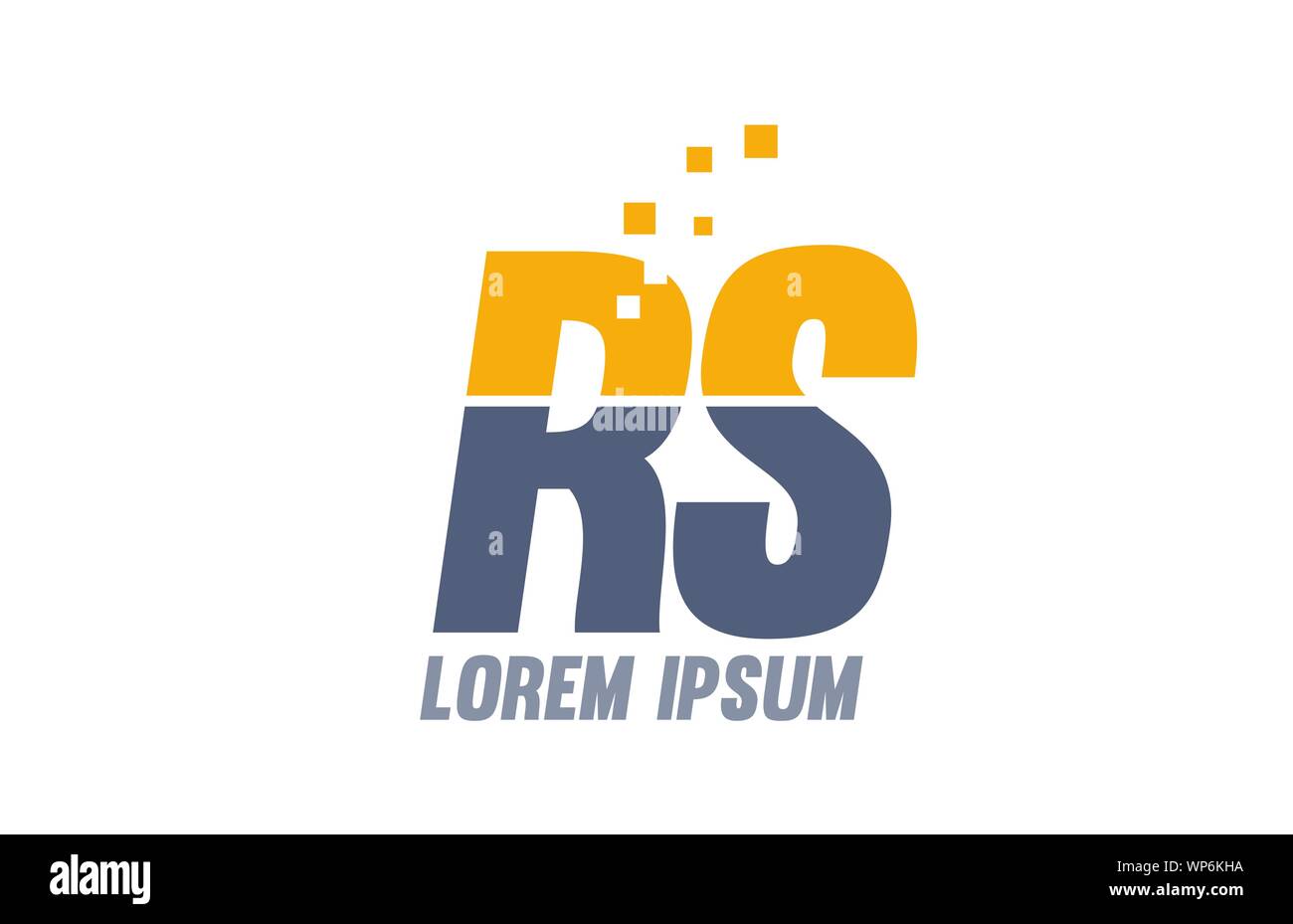 Jaune Bleu RS R S lettre de l'alphabet l'icône logo design adapté pour une société ou entreprise Illustration de Vecteur