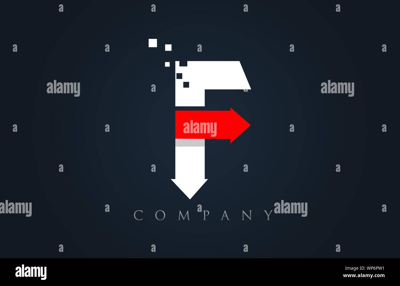 F rouge blanc bleu logo lettre alphabet design icône approprié pour une société ou entreprise Illustration de Vecteur