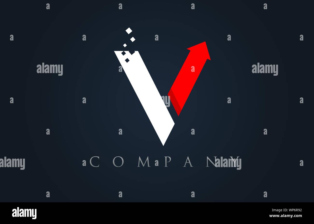 V rouge blanc bleu logo lettre alphabet design icône approprié pour une société ou entreprise Illustration de Vecteur