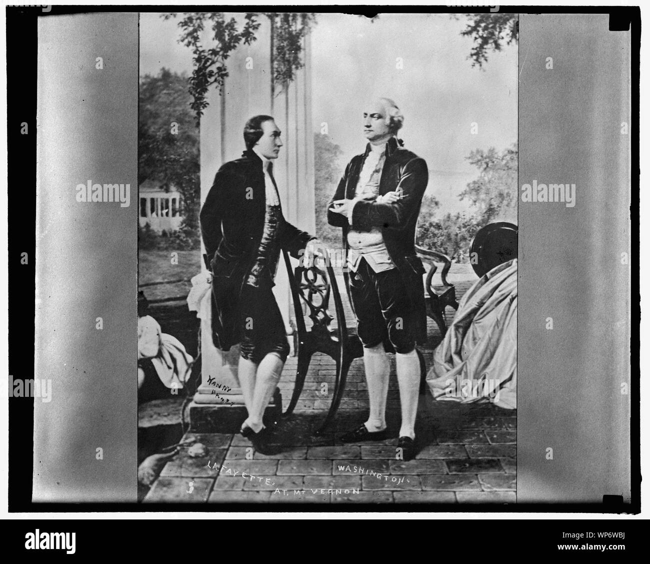 Lafayette et Washington à Mt. Vernon Banque D'Images