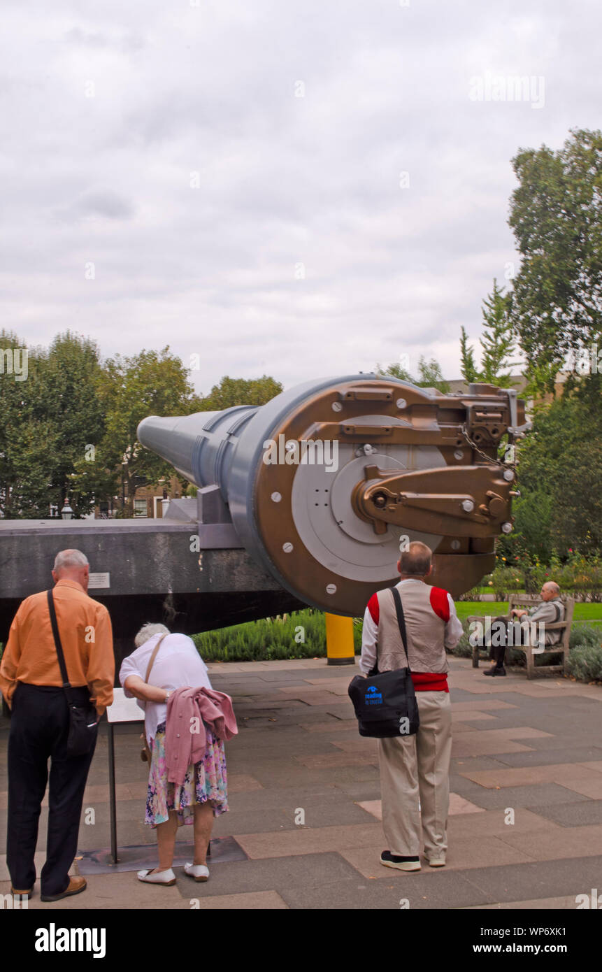 BL 15 pouces Mark-1 canons navals à l'IWM Londres. Banque D'Images
