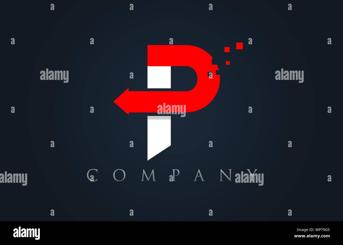 P rouge blanc bleu logo lettre alphabet design icône approprié pour une société ou entreprise Illustration de Vecteur