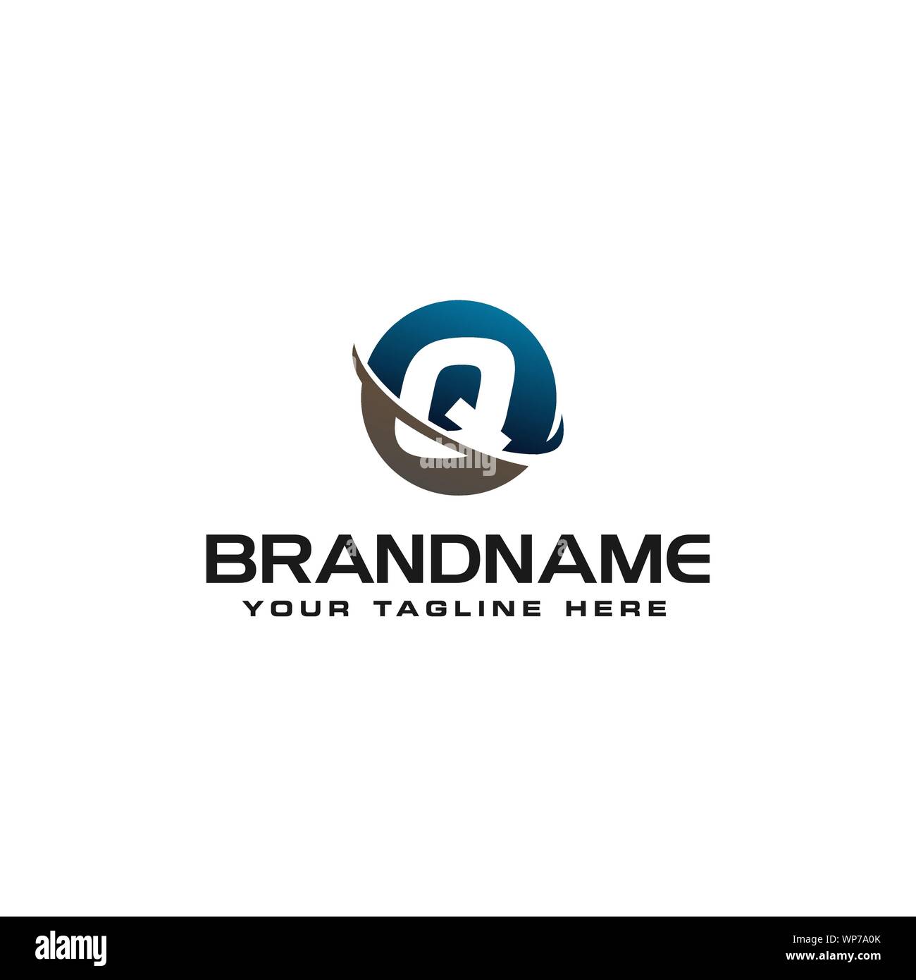 La technologie initiale Q entreprise logo Swoosh lettre modèle icône vecteur conception Illustration de Vecteur