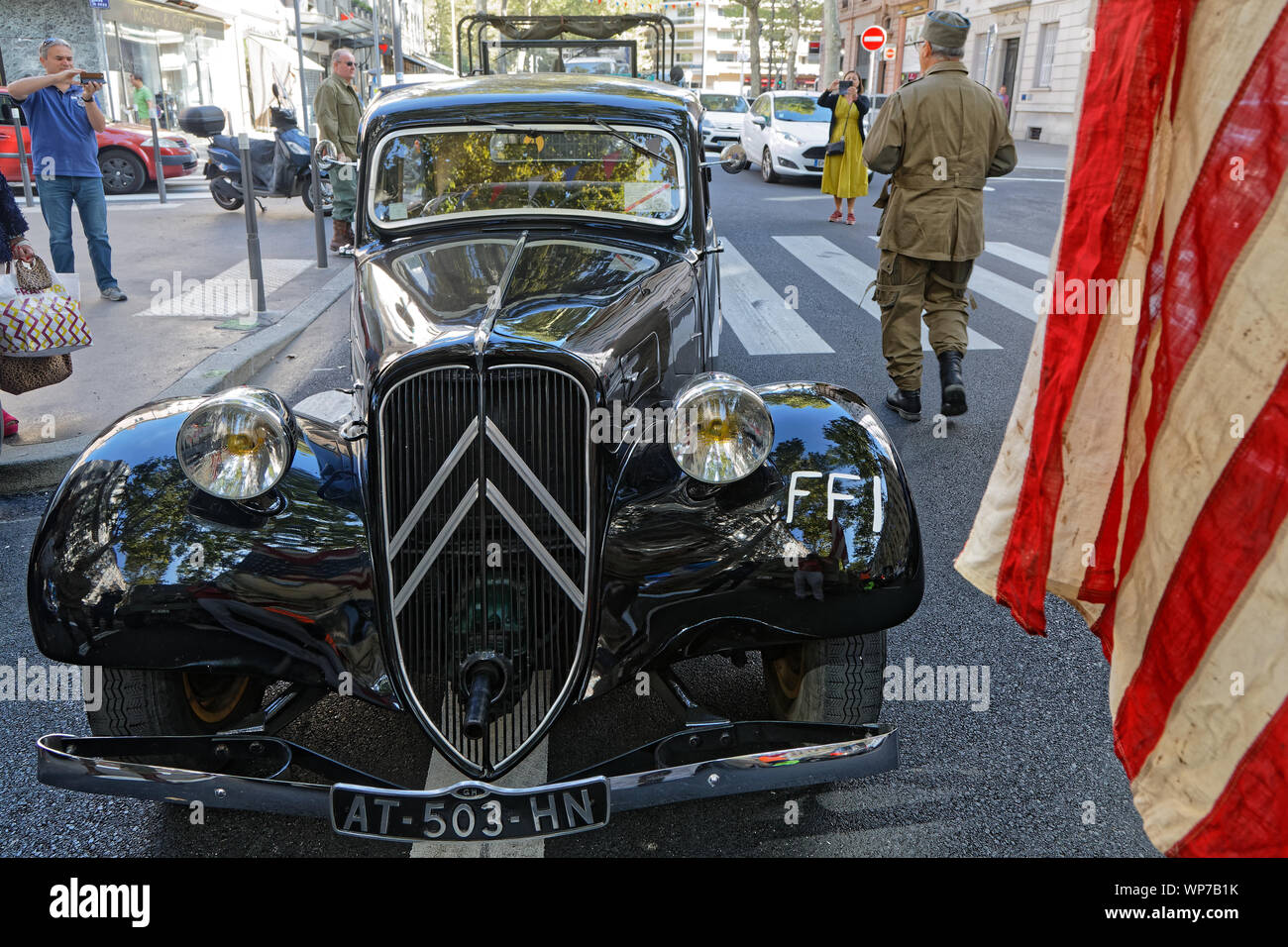 LYON, FRANCE, LE 7 SEPTEMBRE 2019 : La ville de Lyon célèbre le 75e anniversaire de sa libération à la fin de la Seconde Guerre mondiale. Banque D'Images