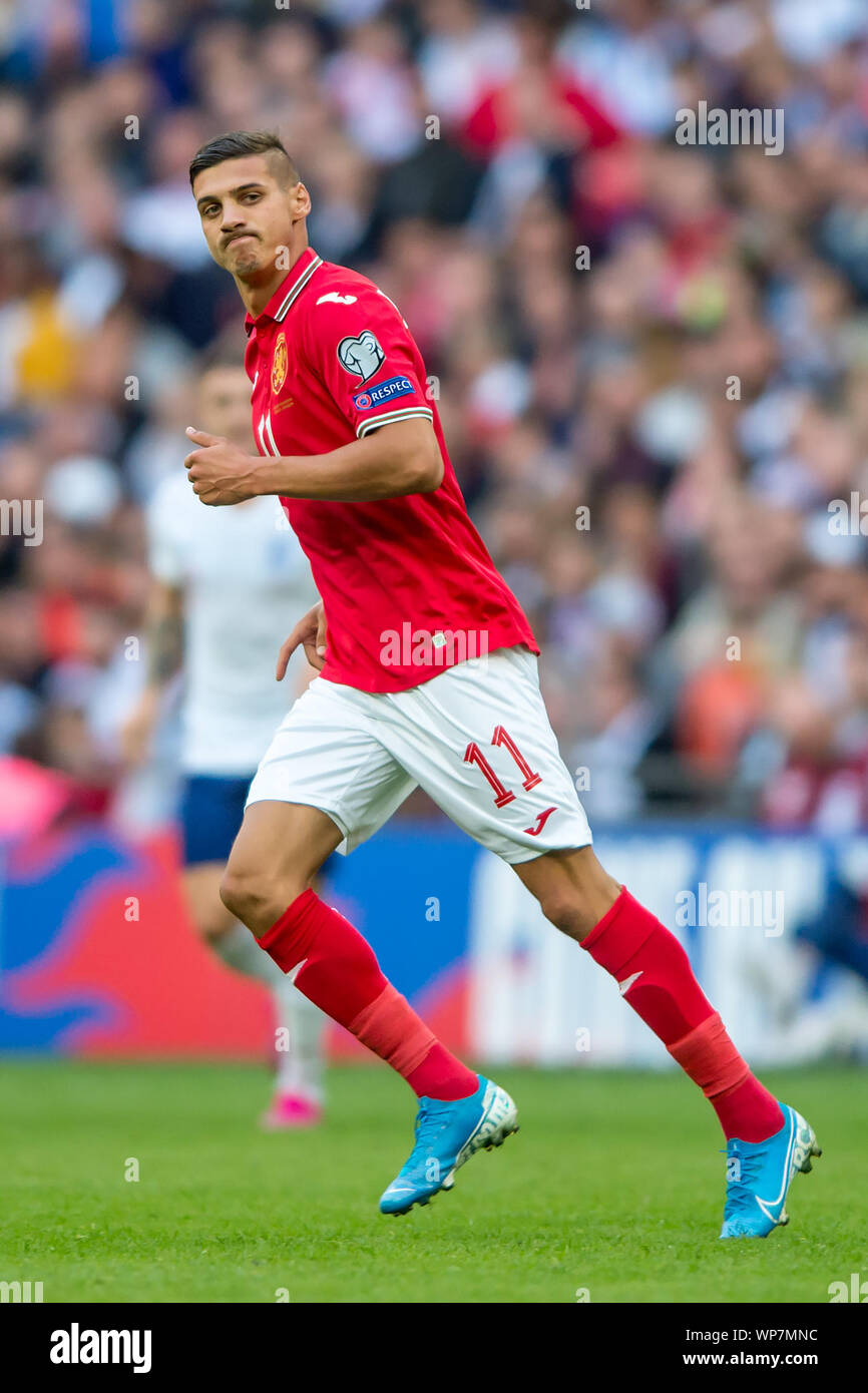 Londres, Royaume-Uni. 07Th Nov, 2019. Marcelinho de Bulgarie au cours du championnat d'Europe UEFA 2020 match de qualification entre l'Angleterre et la Bulgarie au stade de Wembley, Londres, Angleterre le 7 septembre 2019. Photo par Salvio Calabrese. Usage éditorial uniquement, licence requise pour un usage commercial. Aucune utilisation de pari, de jeux ou d'un seul club/ligue/dvd publications. Credit : UK Sports Photos Ltd/Alamy Live News Banque D'Images