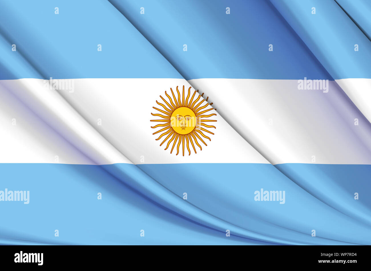 L'Argentine waving flag illustration. Pays d'Amérique du Nord et en Amérique centrale. Parfait pour l'utilisation d'arrière-plan et la texture. Banque D'Images