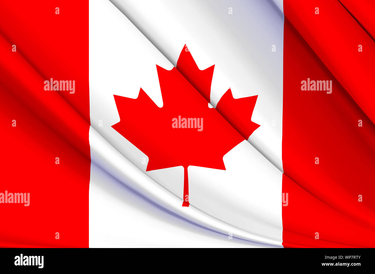 Canada waving flag illustration. Pays d'Amérique du Nord et en Amérique centrale. Parfait pour l'utilisation d'arrière-plan et la texture. Banque D'Images