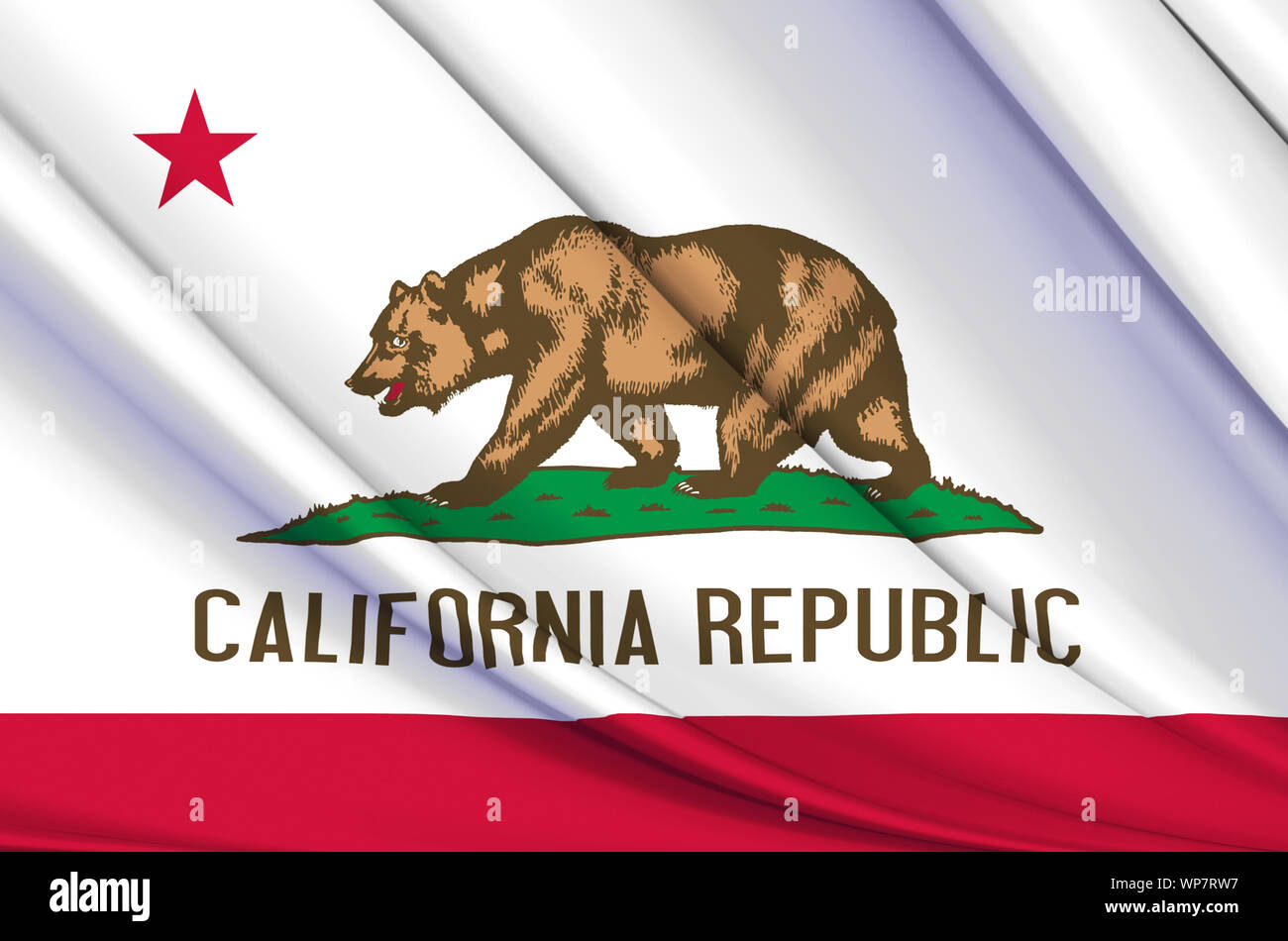 Californie waving flag illustration. Les états américains. Parfait pour l'utilisation d'arrière-plan et la texture. Banque D'Images