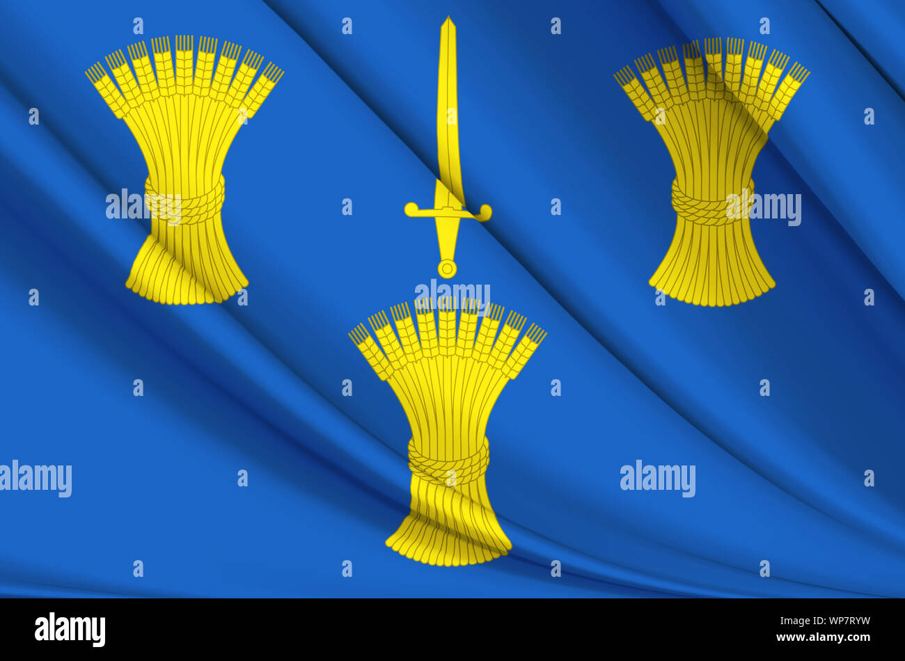 Cheshire waving flag illustration. Régions de l'Angleterre et le Royaume-Uni. Parfait pour l'utilisation d'arrière-plan et la texture. Banque D'Images