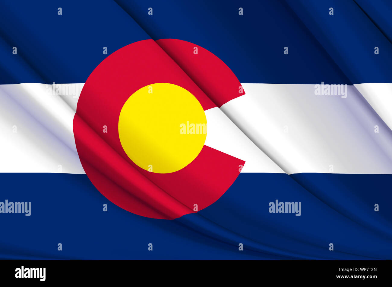 Colorado waving flag illustration. Les états américains. Parfait pour l'utilisation d'arrière-plan et la texture. Banque D'Images