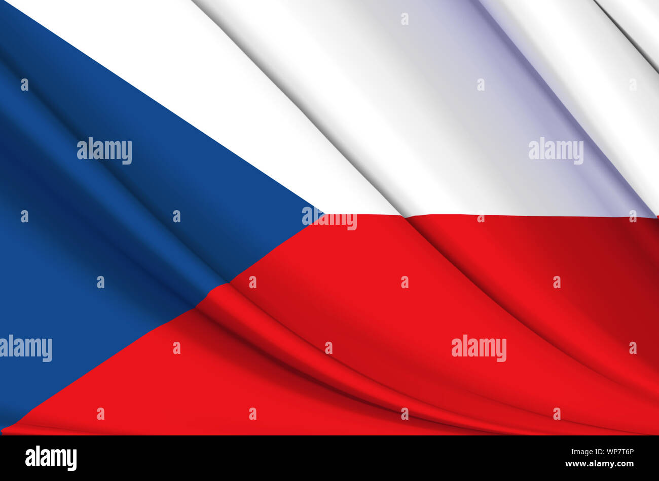 République tchèque waving flag illustration. Pays de l'Europe. Parfait pour l'utilisation d'arrière-plan et la texture. Banque D'Images