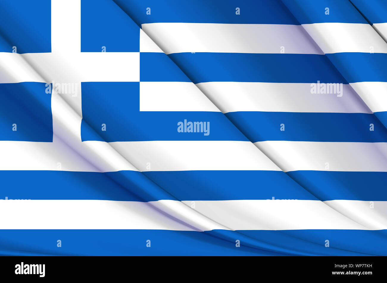 Grèce waving flag illustration. Pays de l'Europe. Parfait pour l'utilisation d'arrière-plan et la texture. Banque D'Images