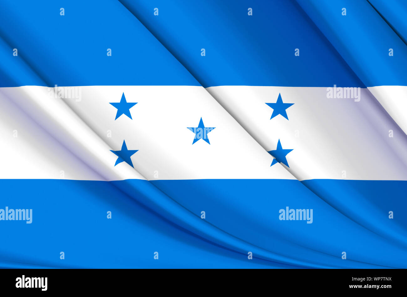 Honduras waving flag illustration. Pays d'Amérique du Nord et en Amérique centrale. Parfait pour l'utilisation d'arrière-plan et la texture. Banque D'Images