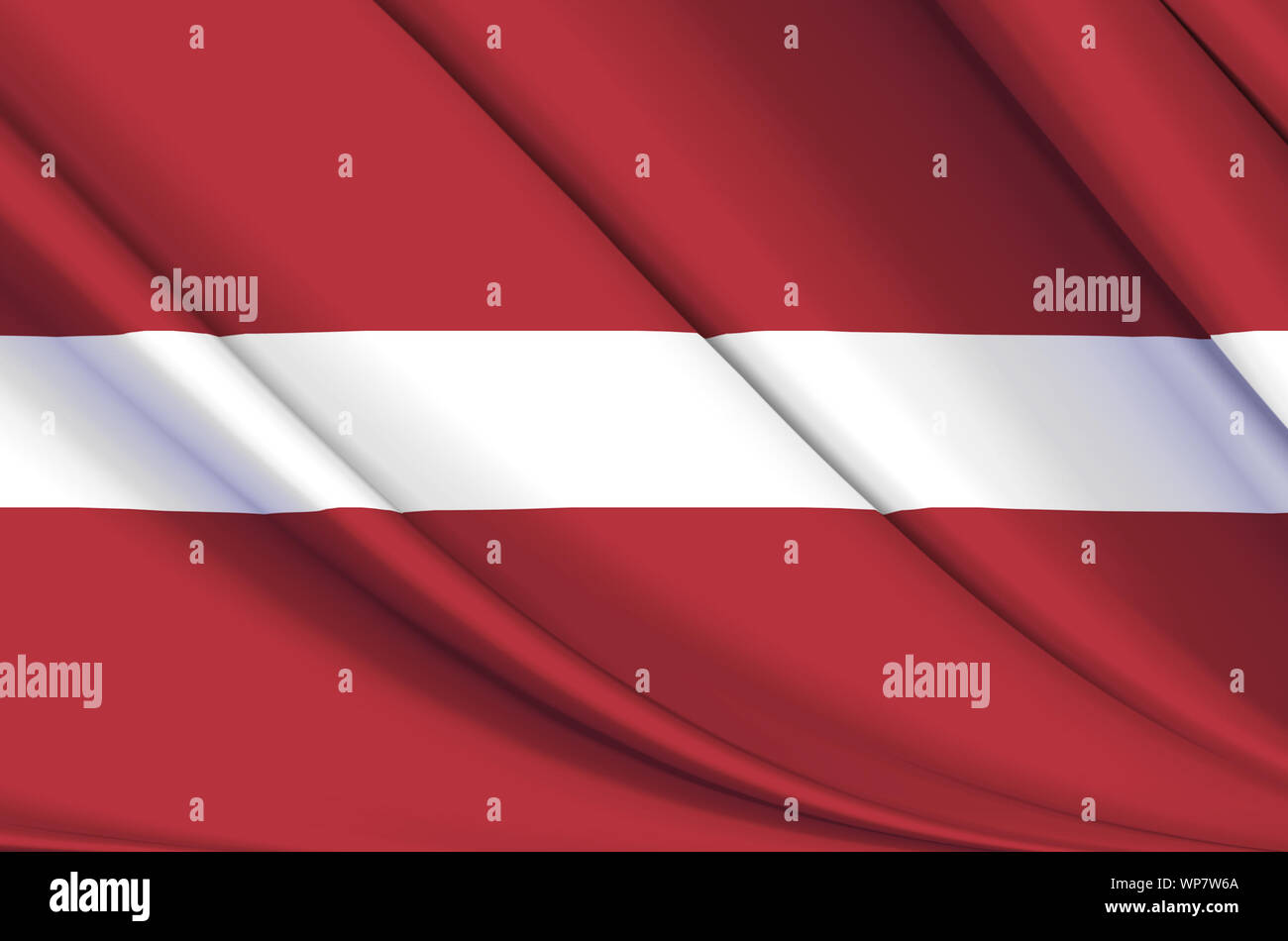 La Lettonie waving flag illustration. Pays de l'Europe. Parfait pour l'utilisation d'arrière-plan et la texture. Banque D'Images