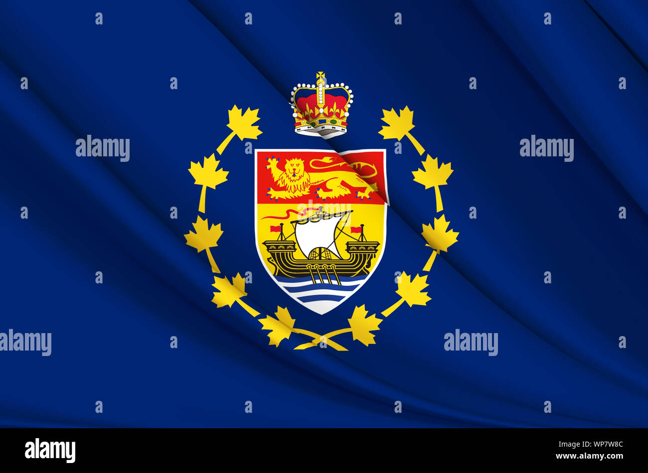 Lieutenant-gouverneur du Nouveau-Brunswick waving flag illustration. États, les villes et régions du Canada. Parfait pour l'utilisation d'arrière-plan et la texture. Banque D'Images