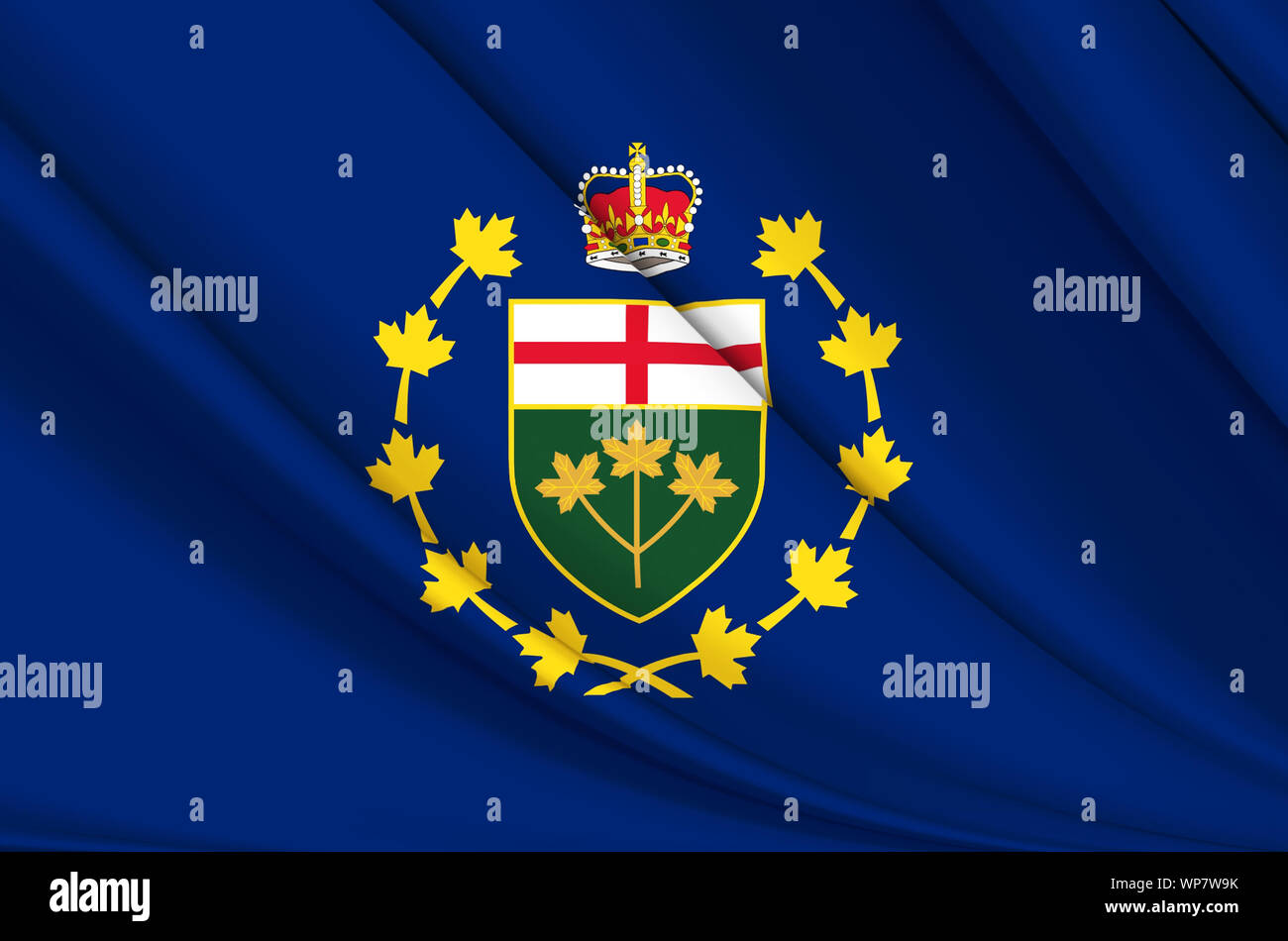 Lieutenant-gouverneur de l'Ontario waving flag illustration. États, les villes et régions du Canada. Parfait pour l'utilisation d'arrière-plan et la texture. Banque D'Images