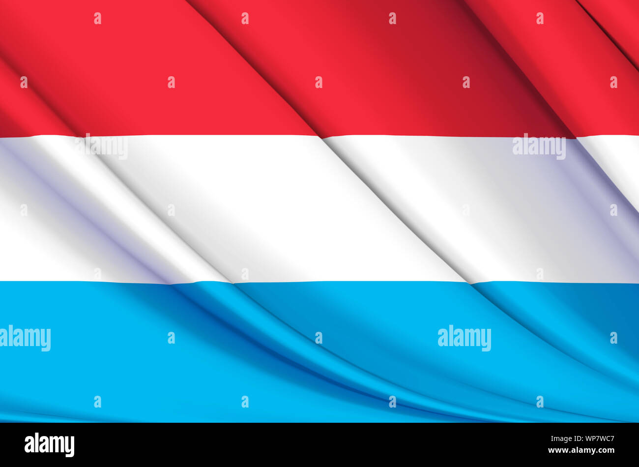 Luxembourg waving flag illustration. Pays de l'Europe. Parfait pour l'utilisation d'arrière-plan et la texture. Banque D'Images