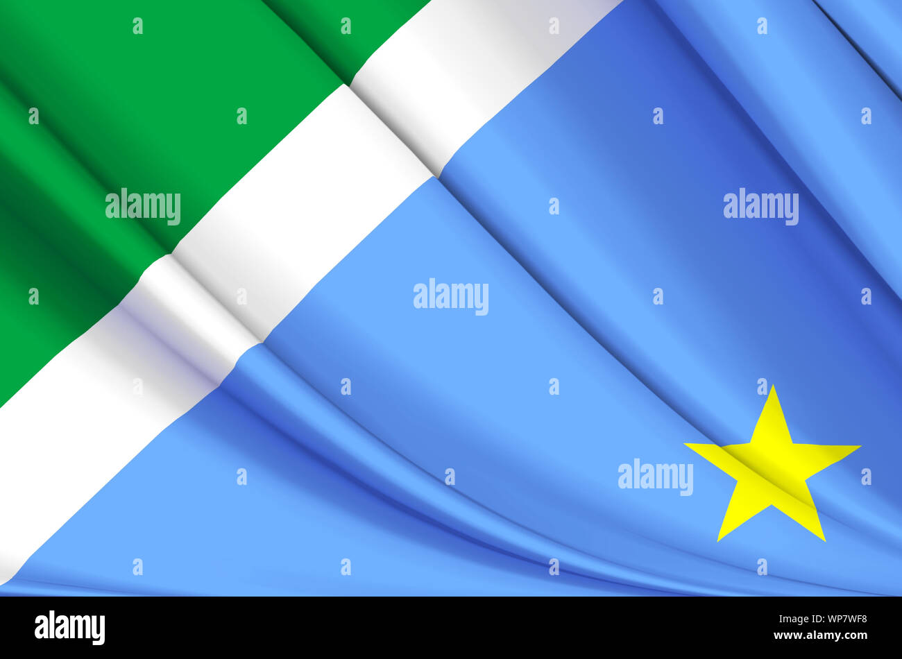 Mato Grosso do Sul waving flag illustration. États du Brésil. Parfait pour l'utilisation d'arrière-plan et la texture. Banque D'Images